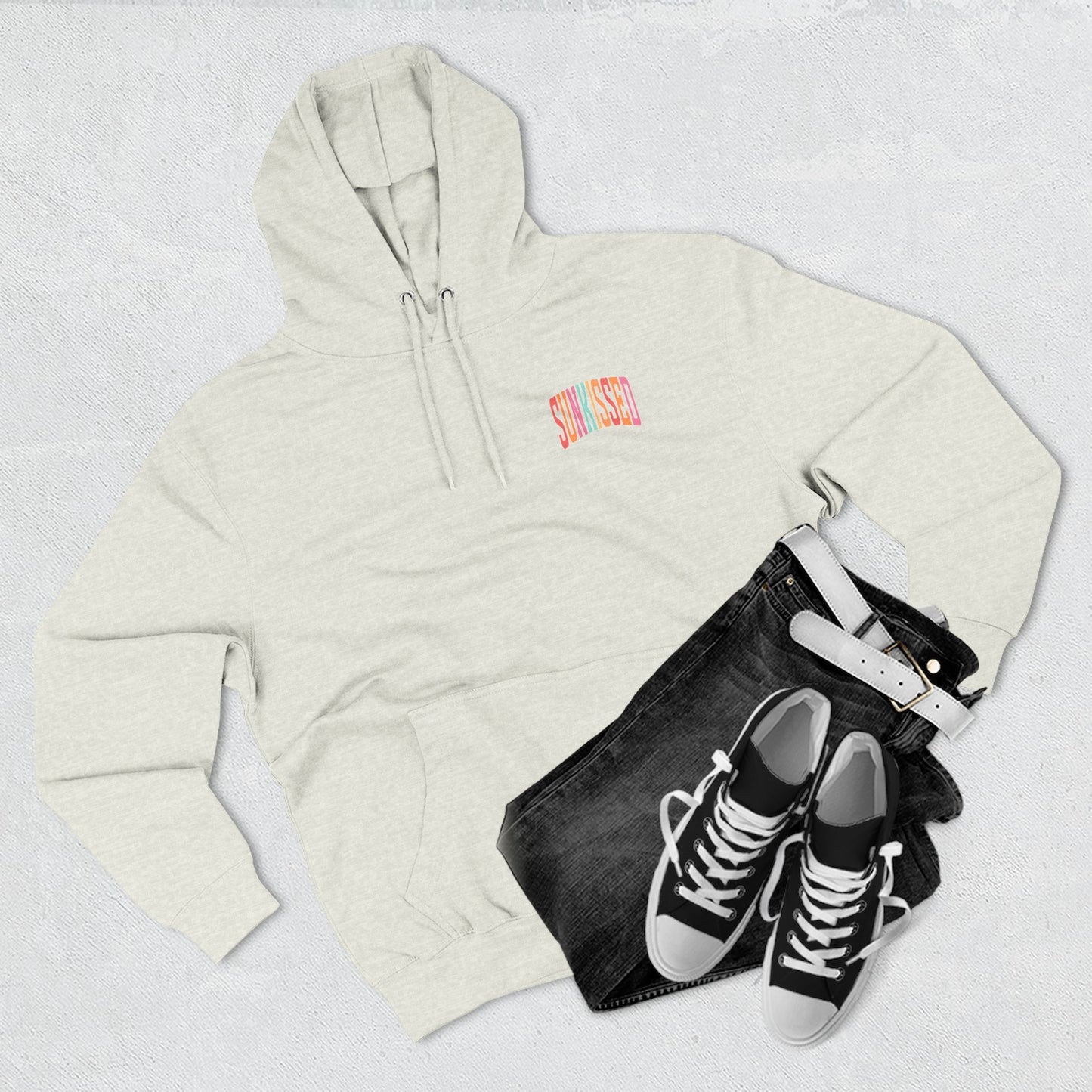 Sunkissed Hoodie — Retro Rainbow Sun-Soaked Fleece Pullover