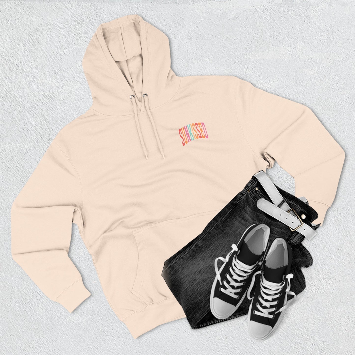 Sunkissed Hoodie — Retro Rainbow Sun-Soaked Fleece Pullover