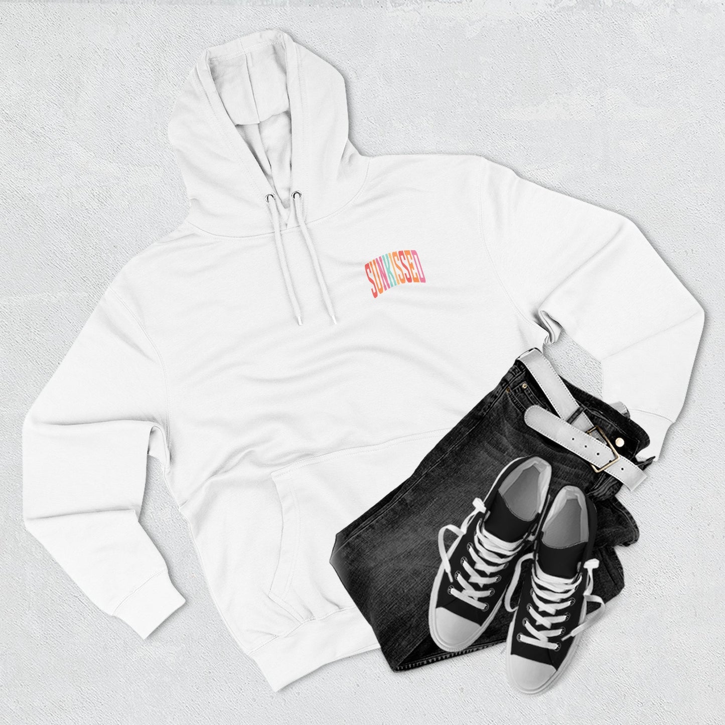 Sunkissed Hoodie — Retro Rainbow Sun-Soaked Fleece Pullover