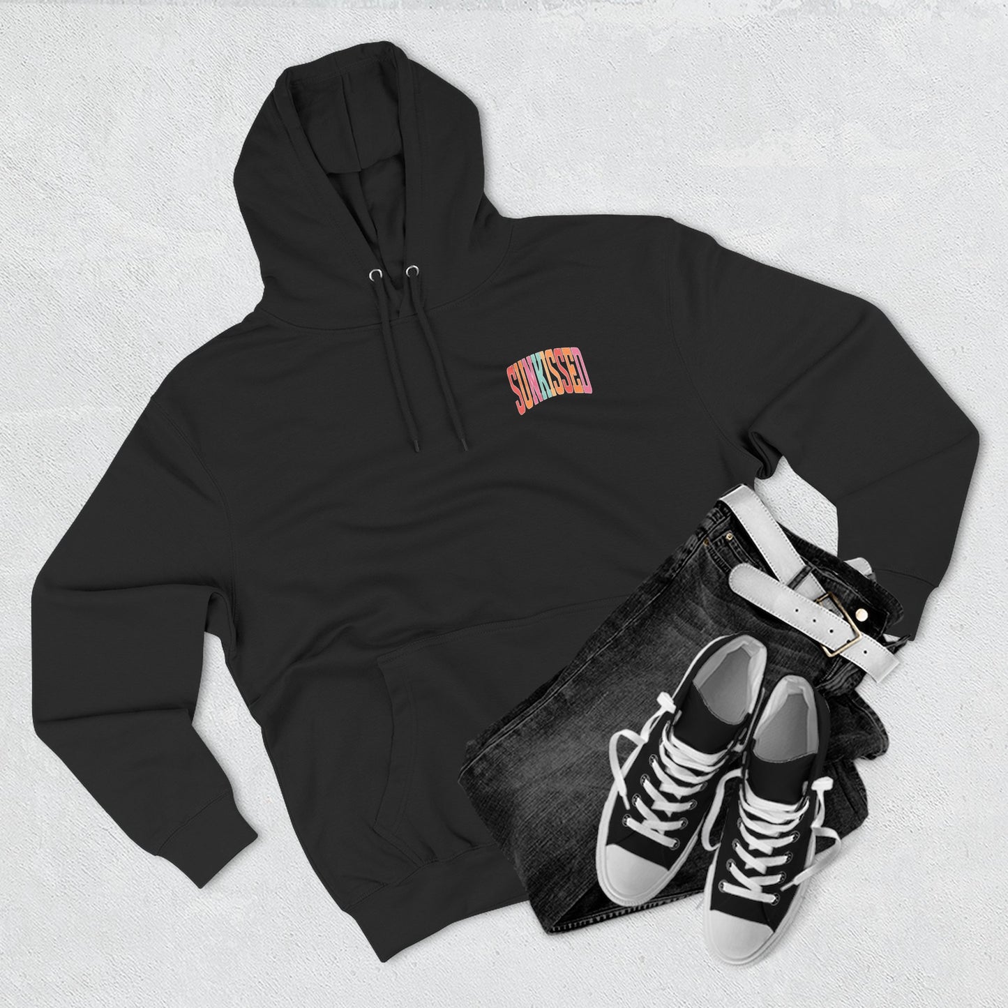 Sunkissed Hoodie — Retro Rainbow Sun-Soaked Fleece Pullover