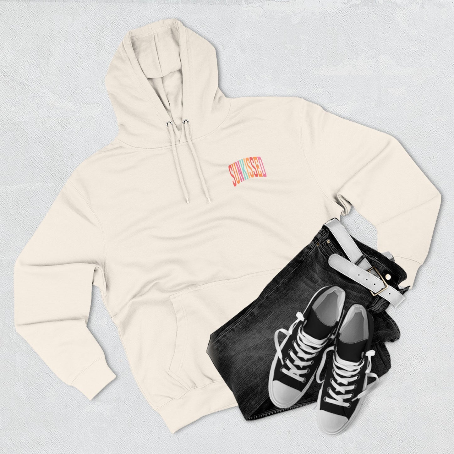 Sunkissed Hoodie — Retro Rainbow Sun-Soaked Fleece Pullover