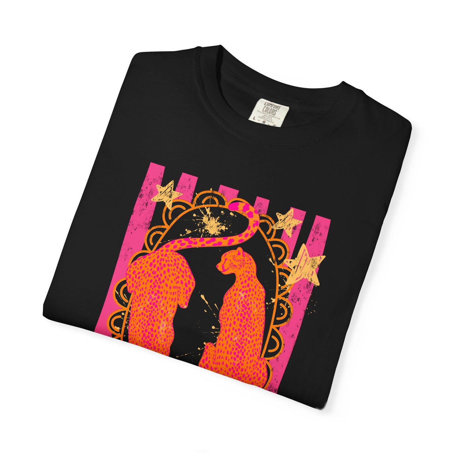 Pisces Zodiac T‑Shirt — Vibrant Pink Orange Celestial Fish Tee