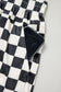 Black Checkered Print High Waist Casual Shorts